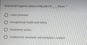 Industrial hygiene plays a big part in Issue