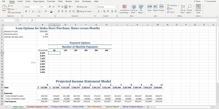 Excel Problem 4 In cells B8:H16, create a Data