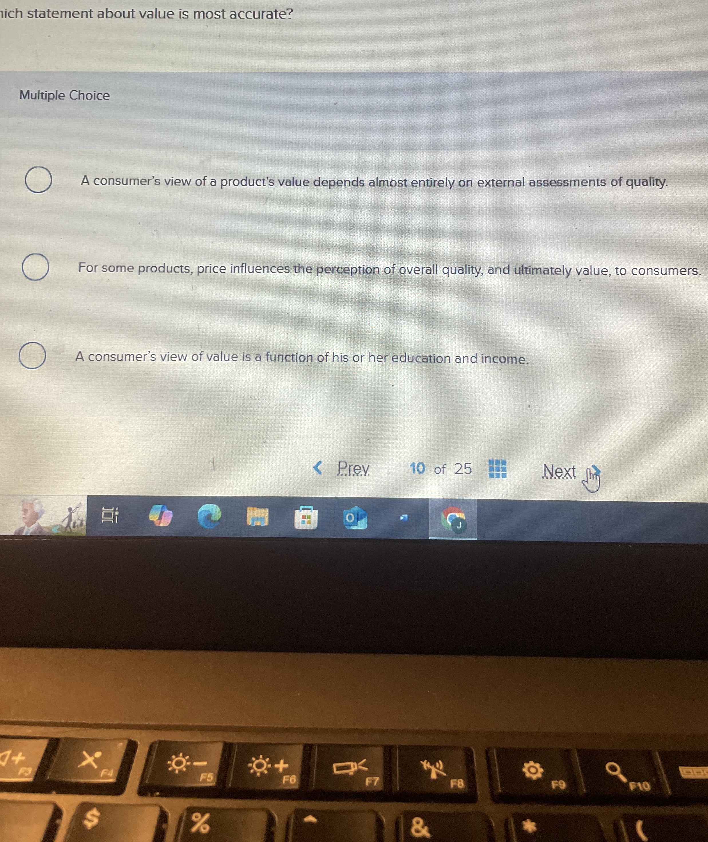 ich statement about value is most accurate?