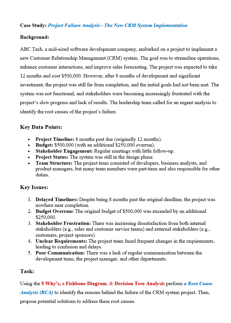 Case Study: Project Failure Analysis - The New