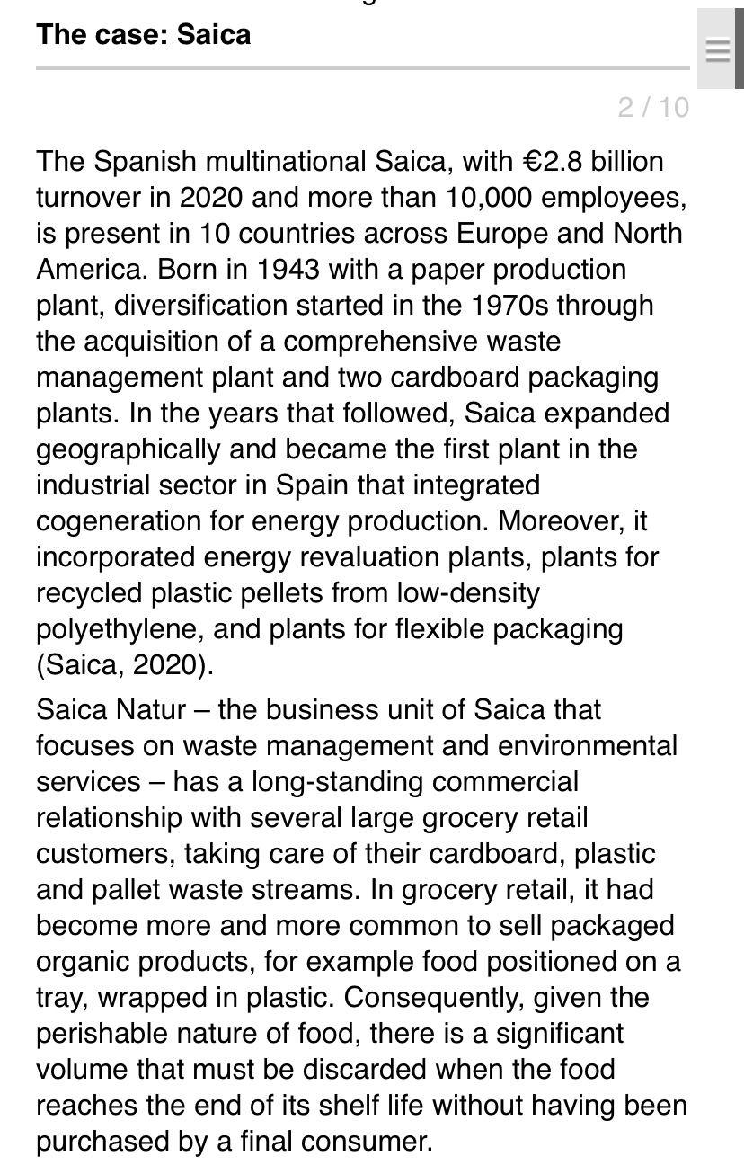 1. Saica is involved in multiple open loops