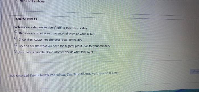 QUESTION 1 Needs are essentials, those products