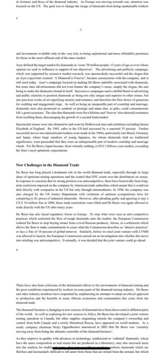 assighment - 2 q. De Beers are strategic reveures