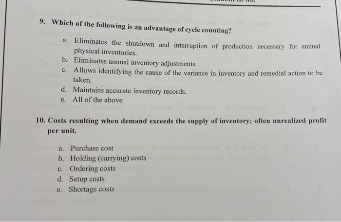 9. Which of the following is an advantage of