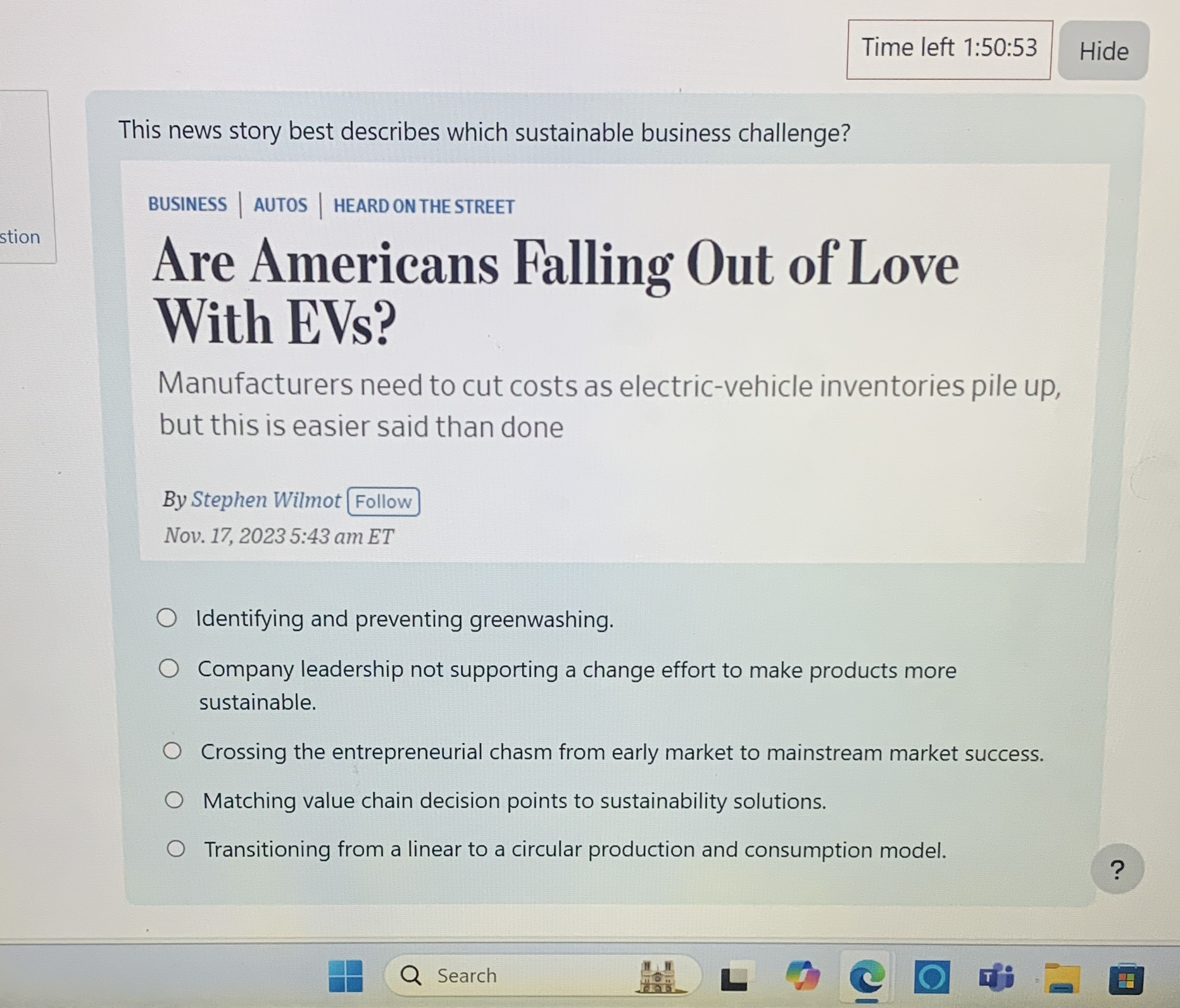 Time left 1 : 5 0 : 5 3 This news story best