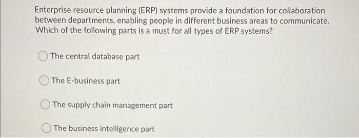 Enterprise resource planning (ERP) systems