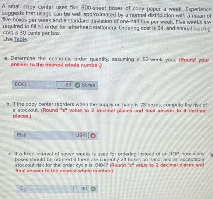 please just do b. A small copy center uses five