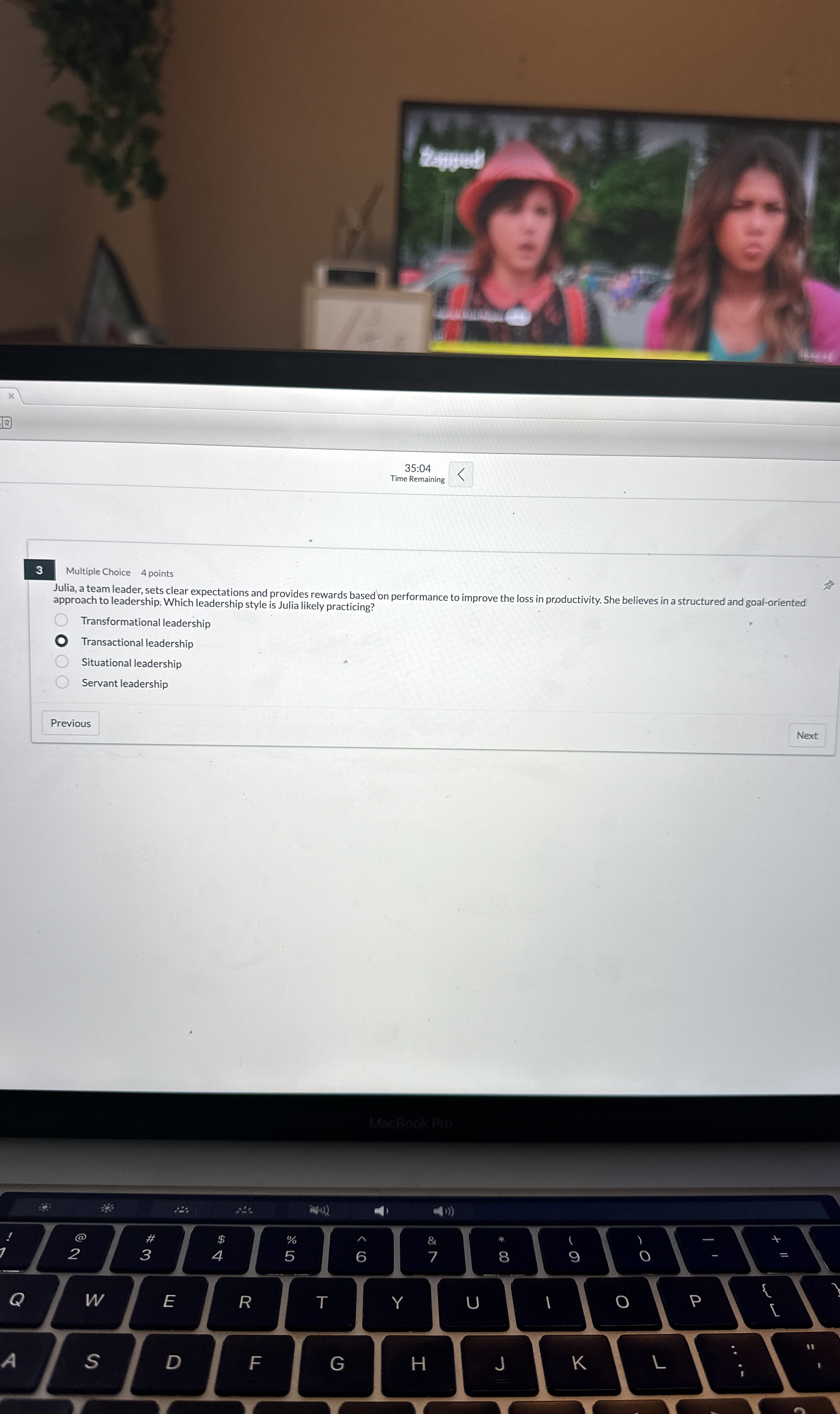 3 5 : 0 4 Time Remaining 3 Multiple Choice 4