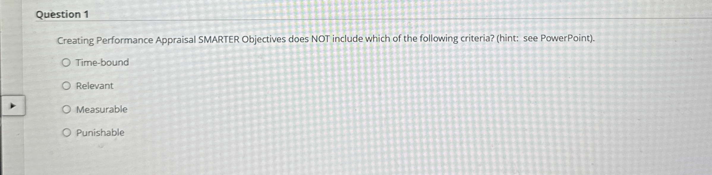 Question 1 Creating Performance Appraisal SMARTER