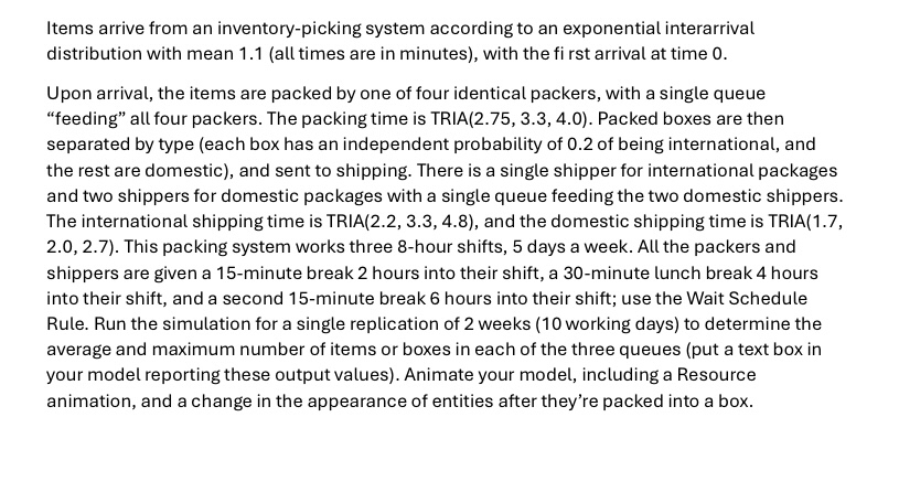 Items arrive from an inventory - picking system