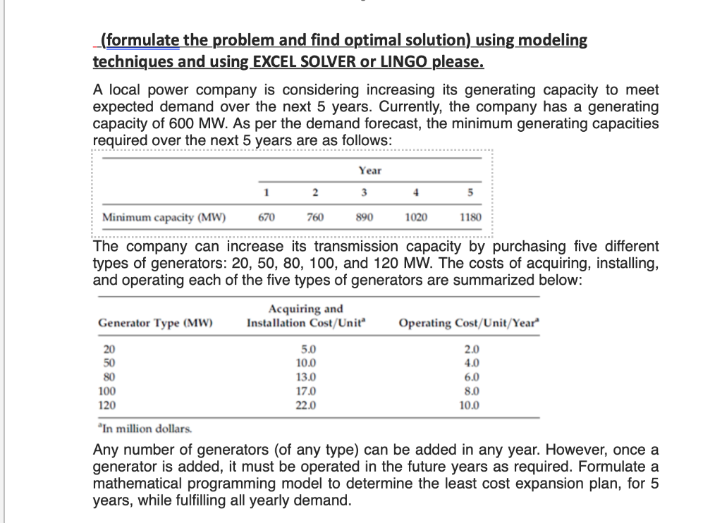 _(formulate the problem and find optimal