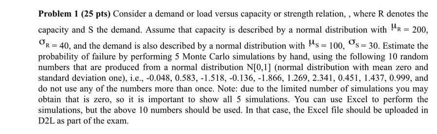 Problem 1 (25 pts) Consider a demand or load