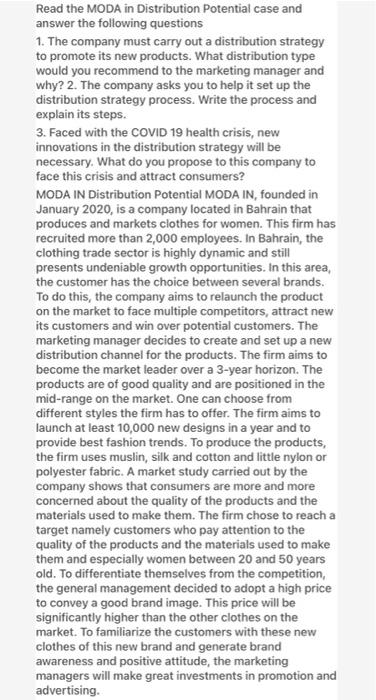 Read the MODA in Distribution Potential case and