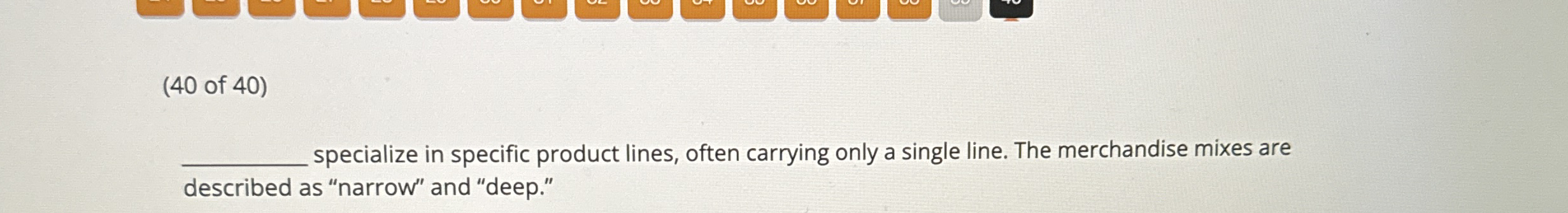 ( 4 0 of 4 0 ) specialize in specific product