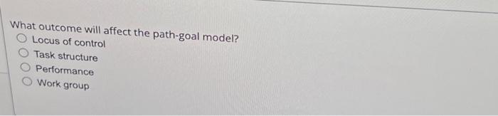 What outcome will affect the path-goal model?