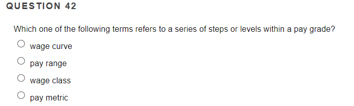 QUESTION 42 Which one of the following terms