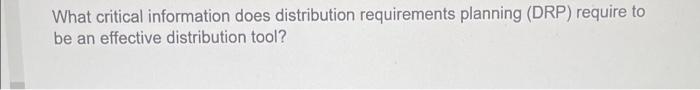 What critical information does distribution