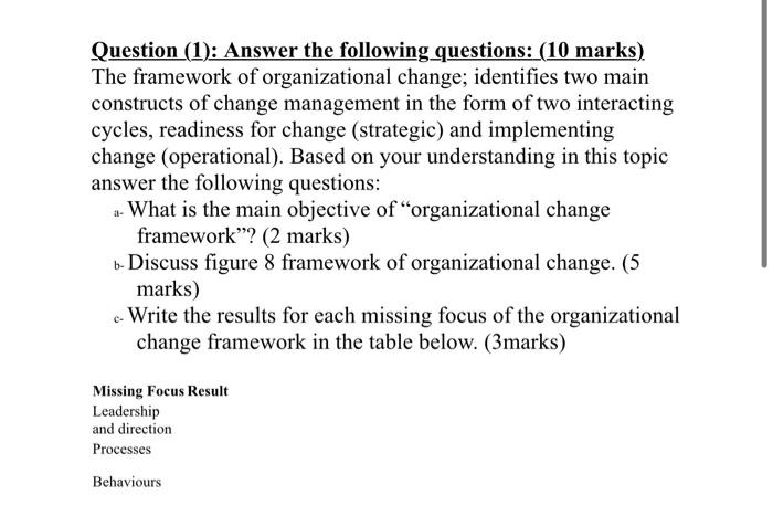 Question (1): Answer the following questions: (10