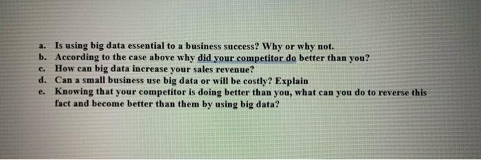 Question 5: Read the case below carefully and