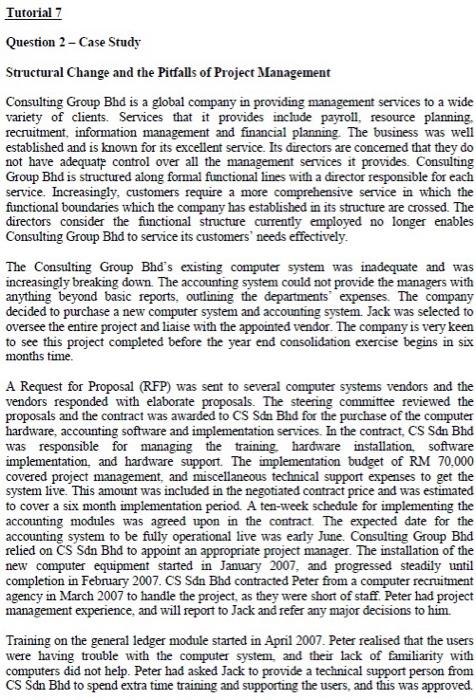 Question 2 - Case Study Structural Change and the