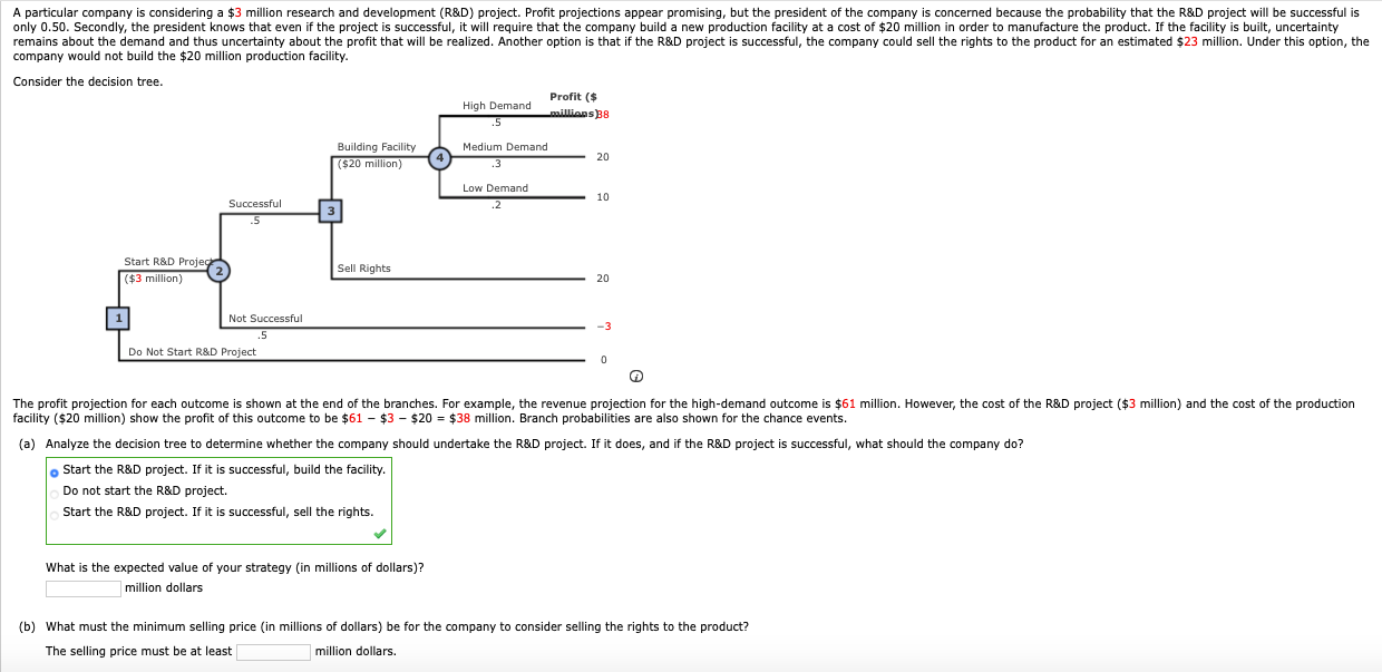A particular company is considering a $3 million
