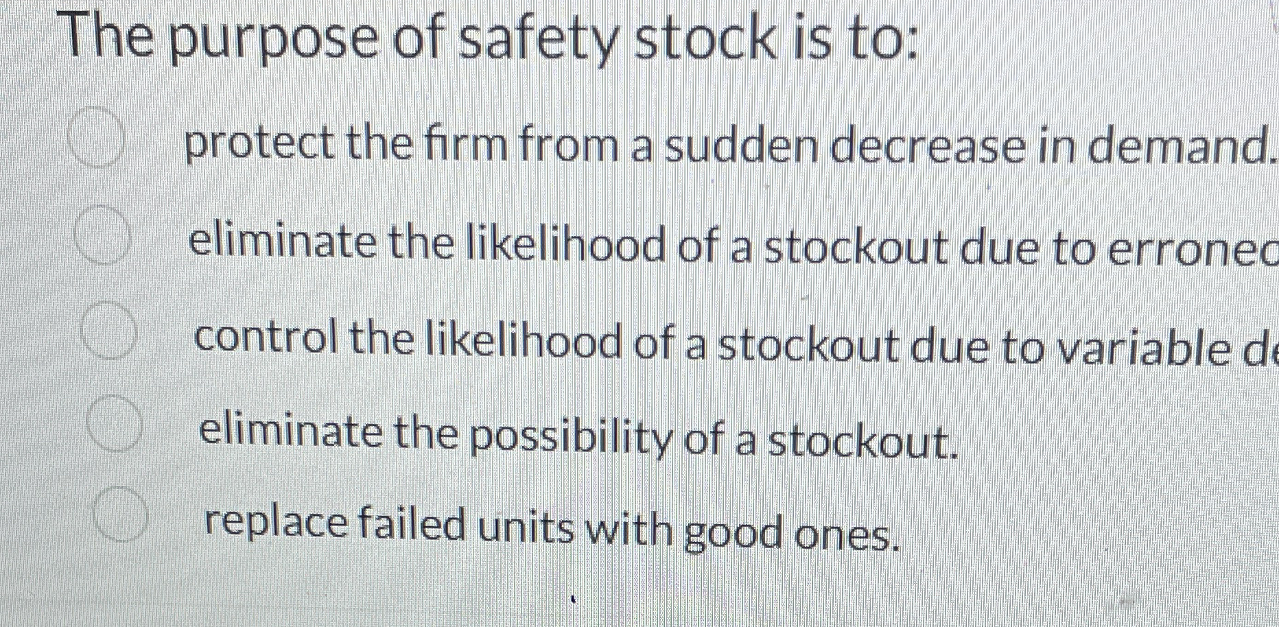 The purpose of safety stock is to: protect the