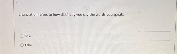 Enunciation refers to how distinctly you say the