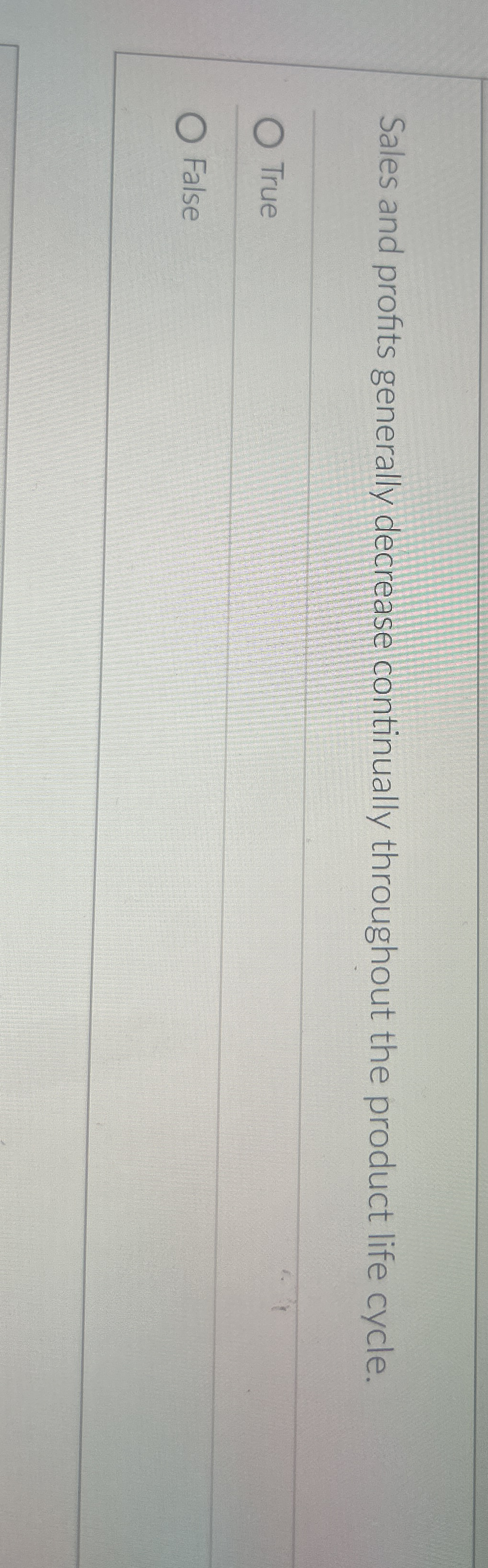 Sales and profits generally decrease continually