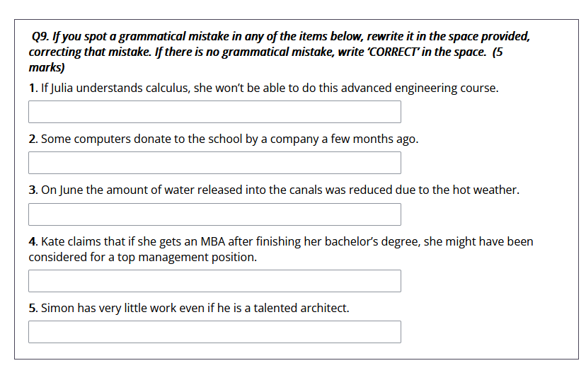 29. If you spot a grammatical mistake in any of