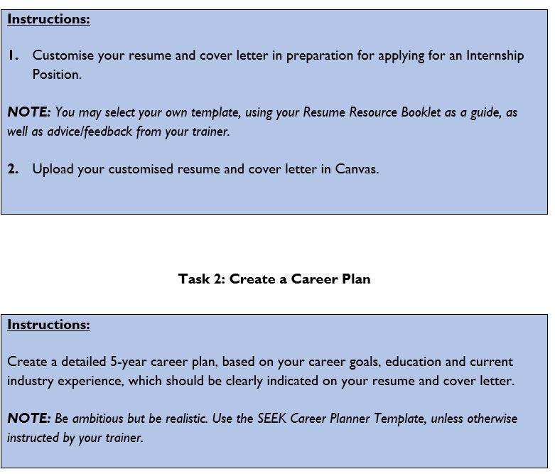 Instructions: 1. Customise your resume and cover