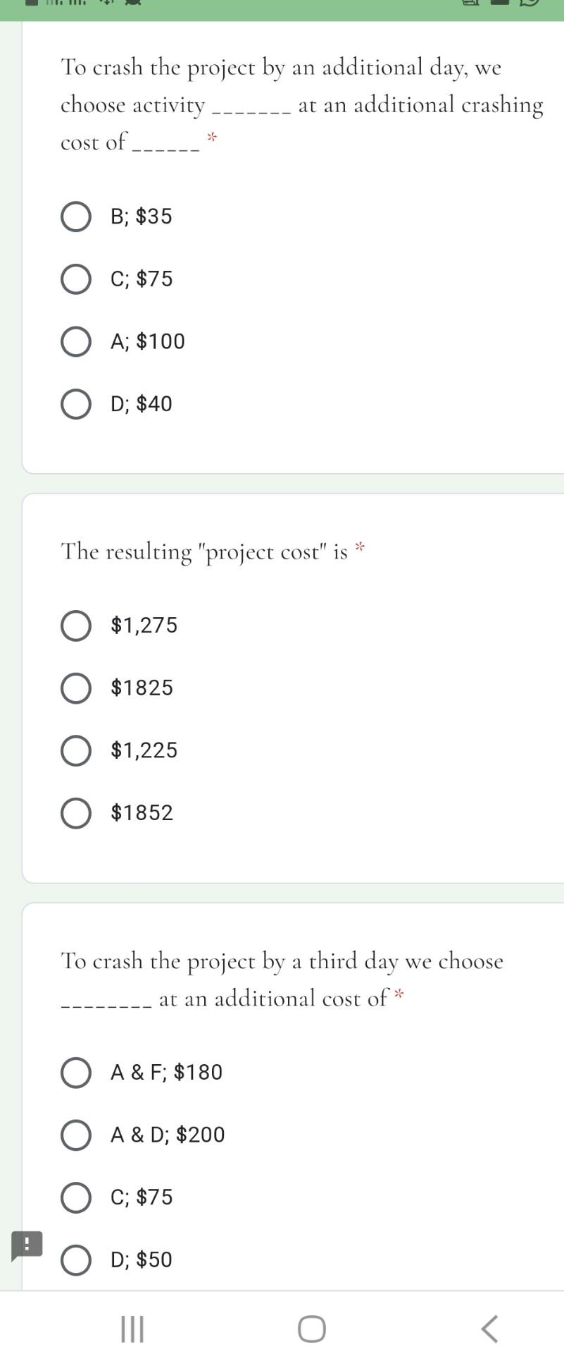 To crash the project by an additional day, we
