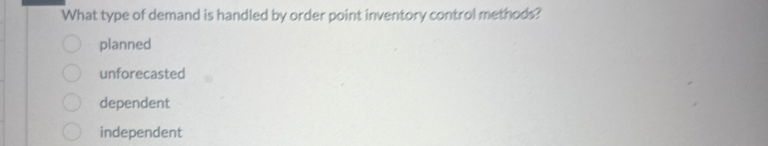 What type of demand is handled by order point