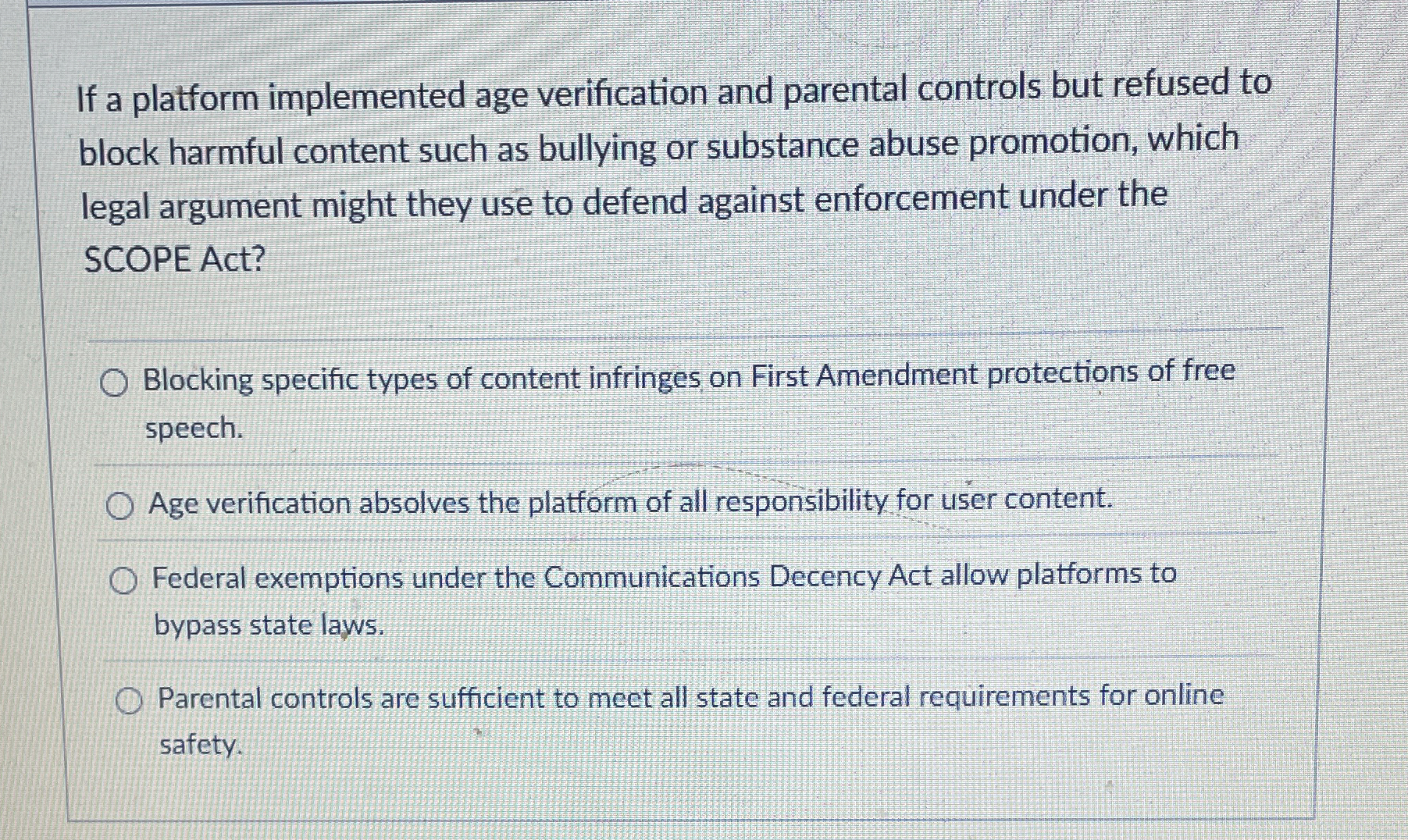 If a platform implemented age verification and
