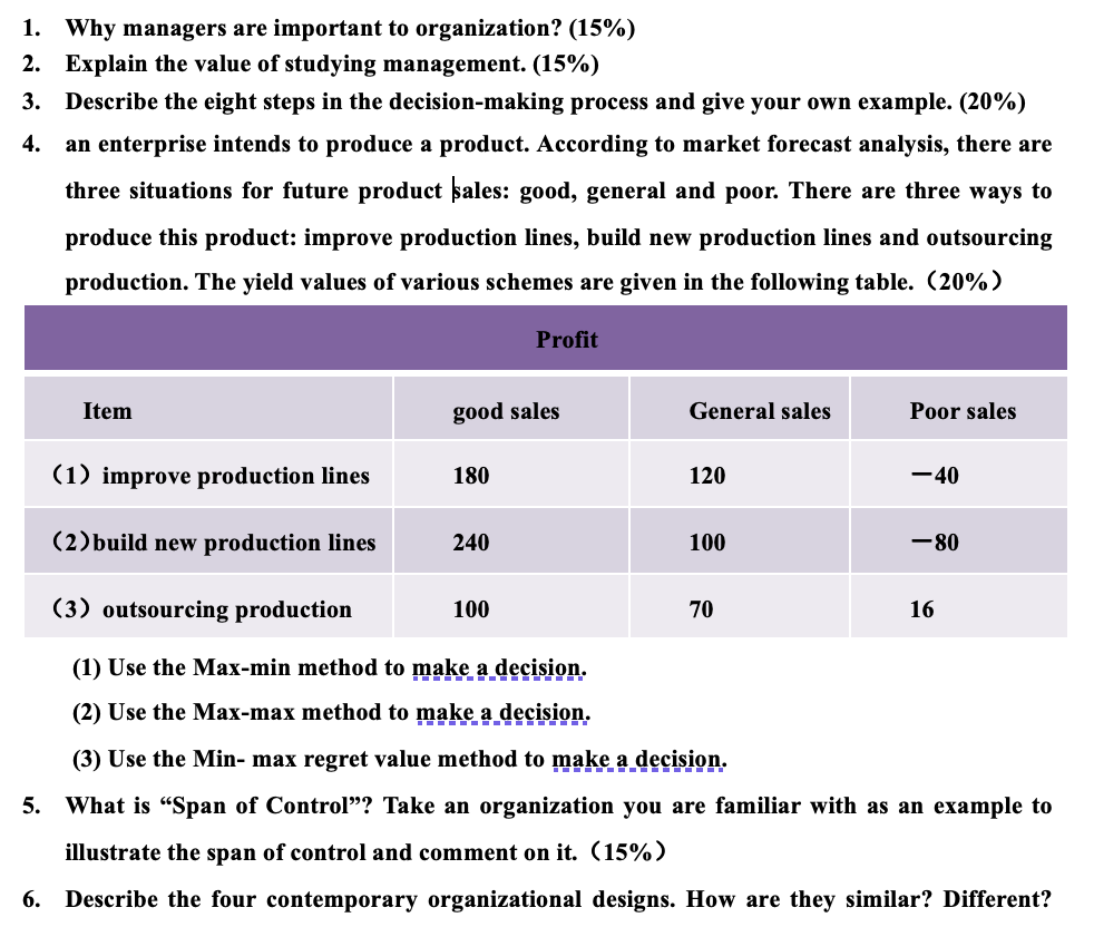 1. Why managers are important to organization?