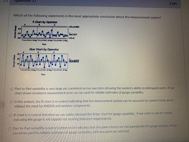 2 pts Which of the following statements is the