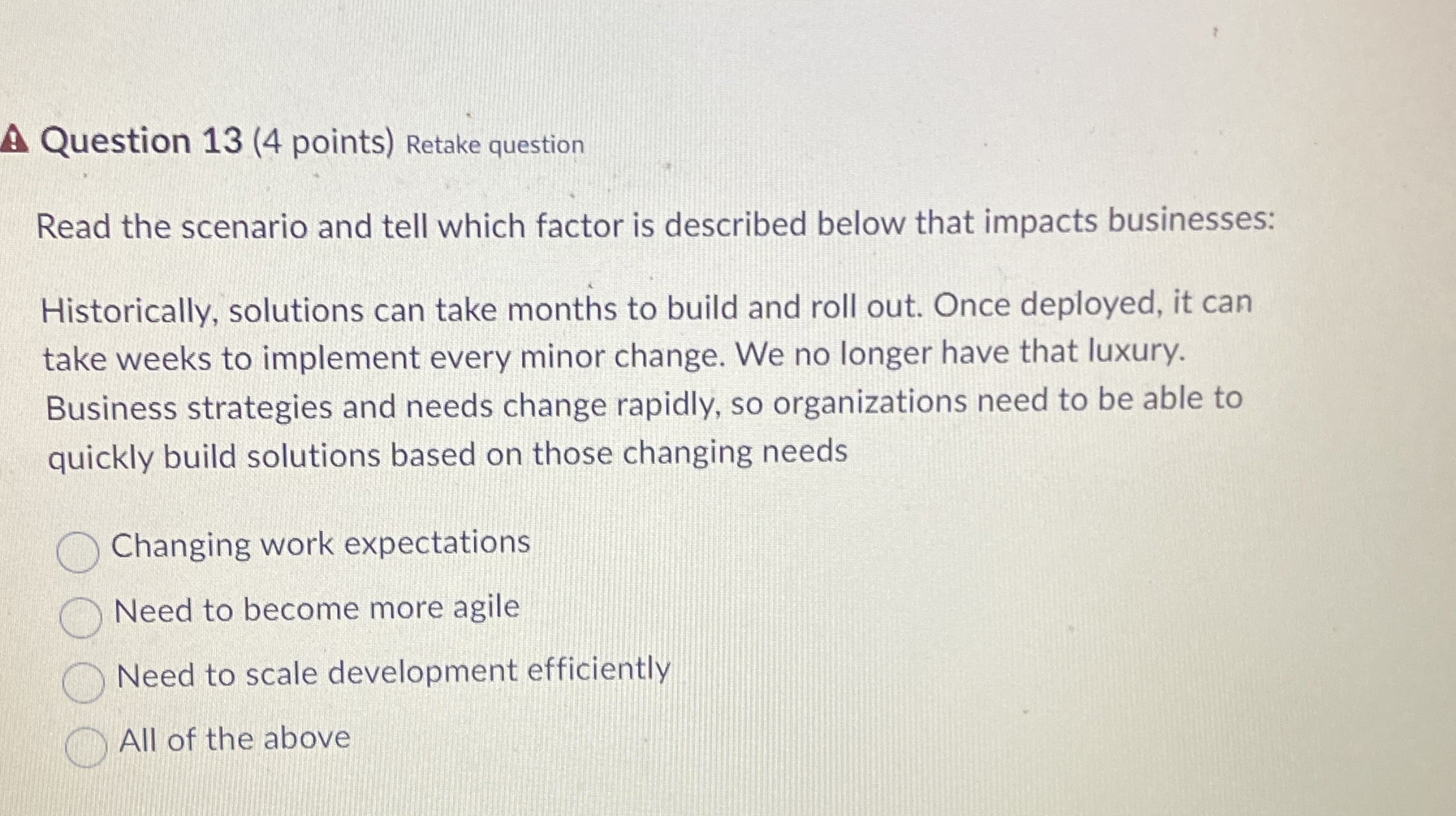 Question 1 3 ( 4 points ) Retake question Read