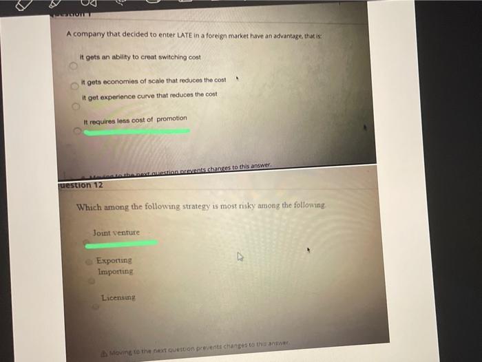 please give me the correct answer for these