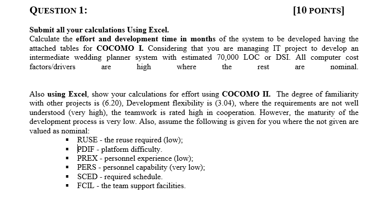 QUESTION 1: [10 POINTS] Submit all your