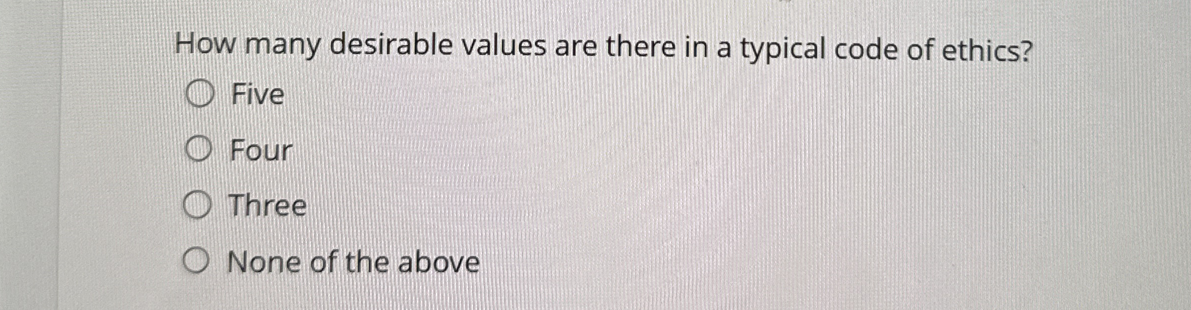 How many desirable values are there in a typical