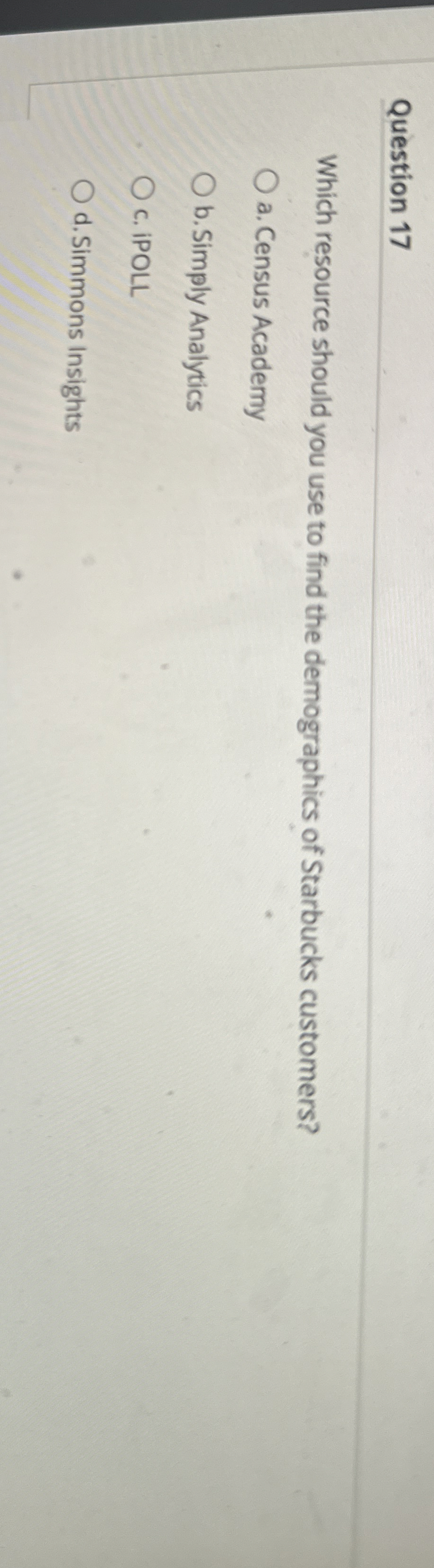 Question 1 7 Which resource should you use to