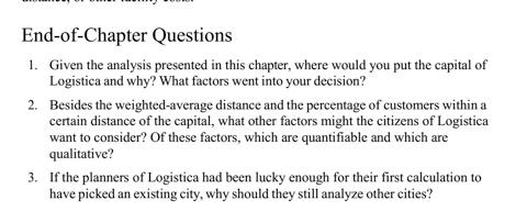 please help End-of-Chapter Questions 1. Given the