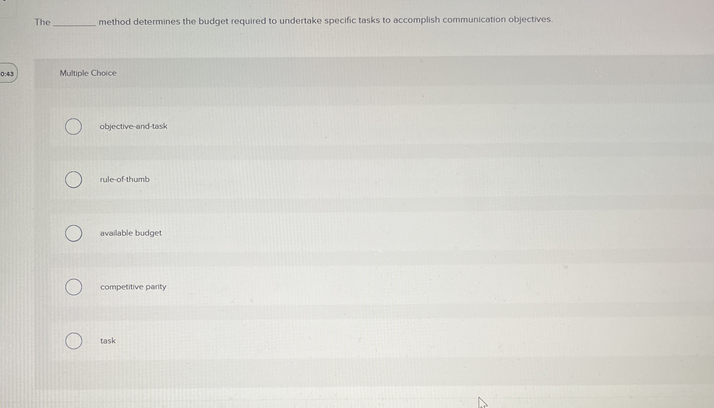 The method determines the budget required to