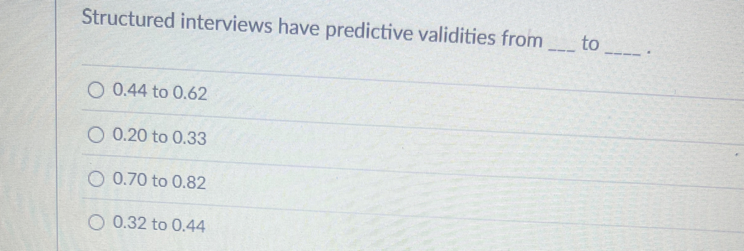 Structured interviews have predictive validities