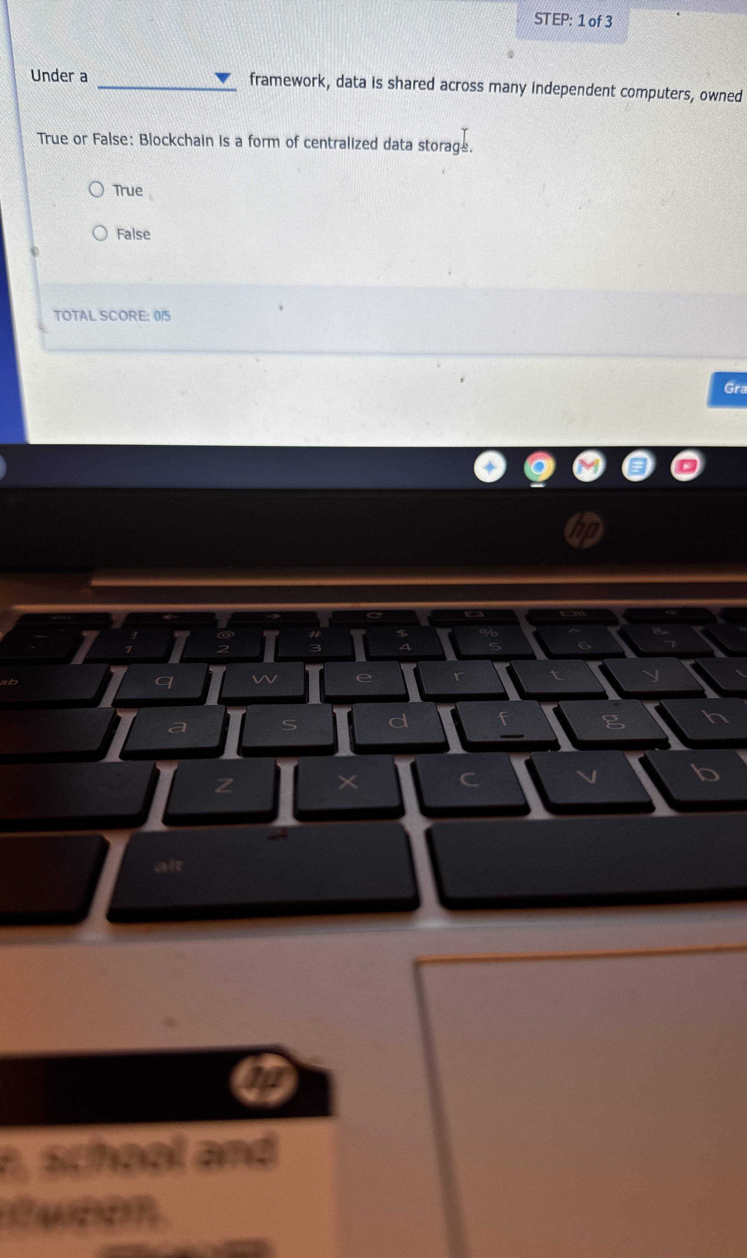 STEP: 1 of 3 Under a framework, data is shared