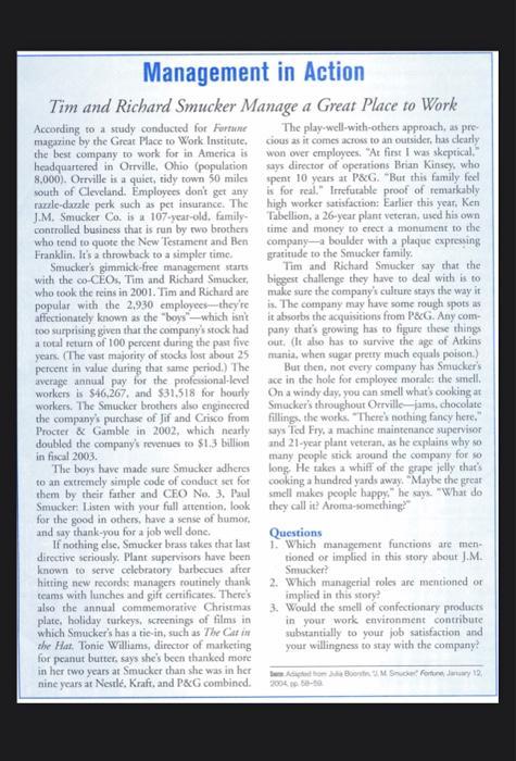 Which management function are mentioned or