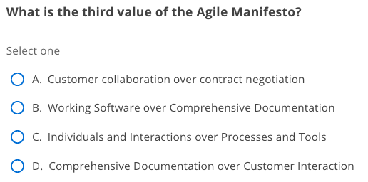 What is the third value of the Agile Manifesto?