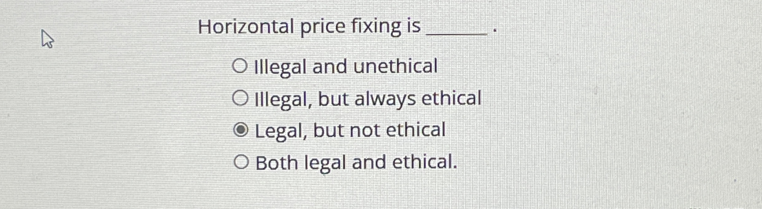 Horizontal price fixing is Illegal and unethical
