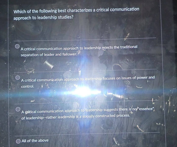 Which of the following best characterizes a