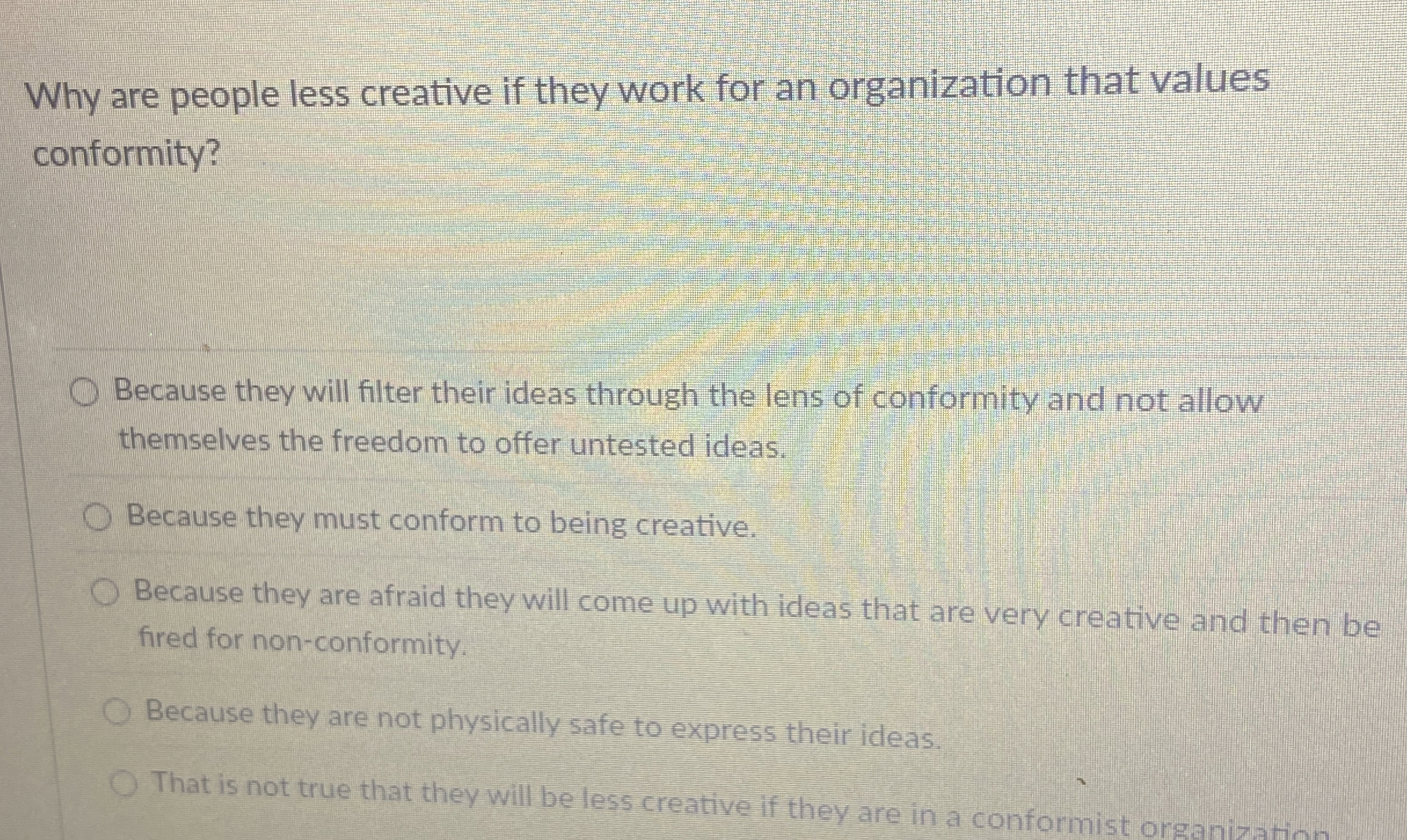 Why are people less creative if they work for an