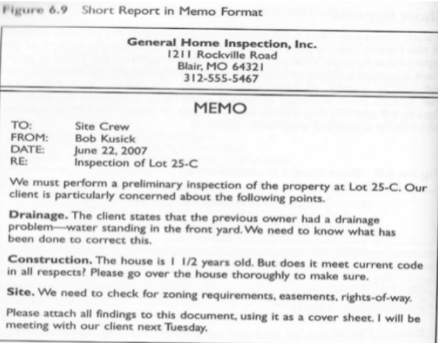 I need a memo like this format: The topics: